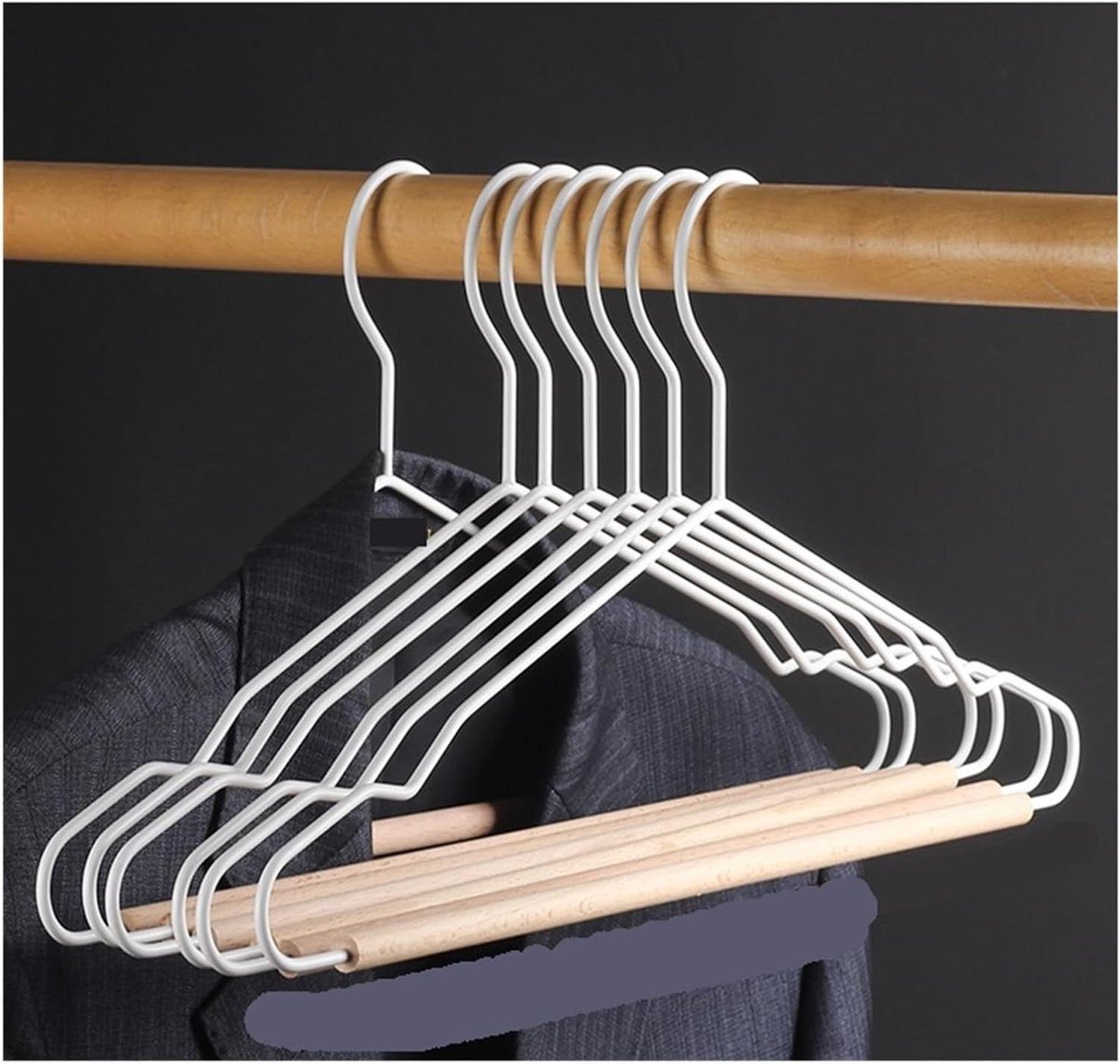 Kledinghangers - Kleerhangers - Garderobe Organiseren - Ruimtebesparend Ontwerp - 5 stuks - Wit