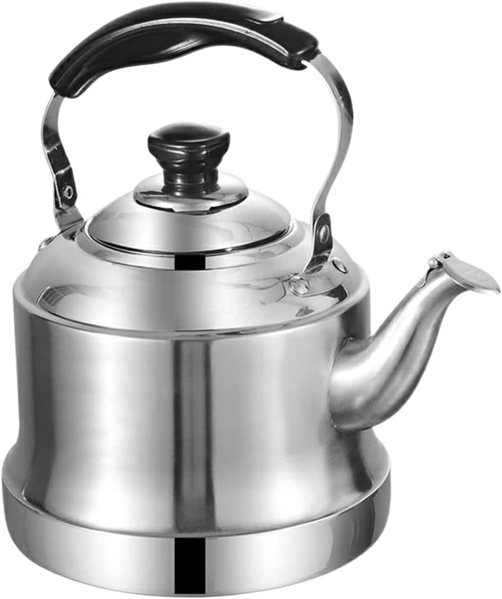 Waterkoker Zonder Stroom Theepot Fluitketel Water Koken Duidelijk Fluit Signaal 2 Liter Zilver