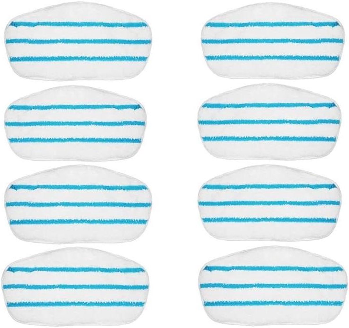 Stoom Mop Pads - Vervangende Doeken - Vloeren Reinigen - Machinewasbaar - 8 Stuks - Wit Blauw