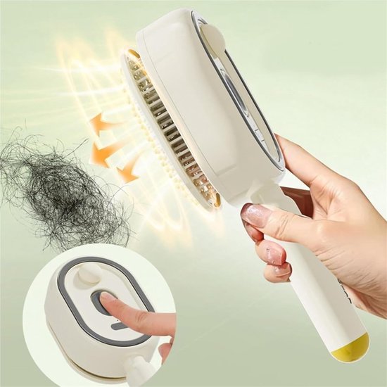 Elektrische Stoomborstel - Luchtkussenkam - Haar Stylen - Stoom Ondersteunde Styling - 21.7 cm - Beige