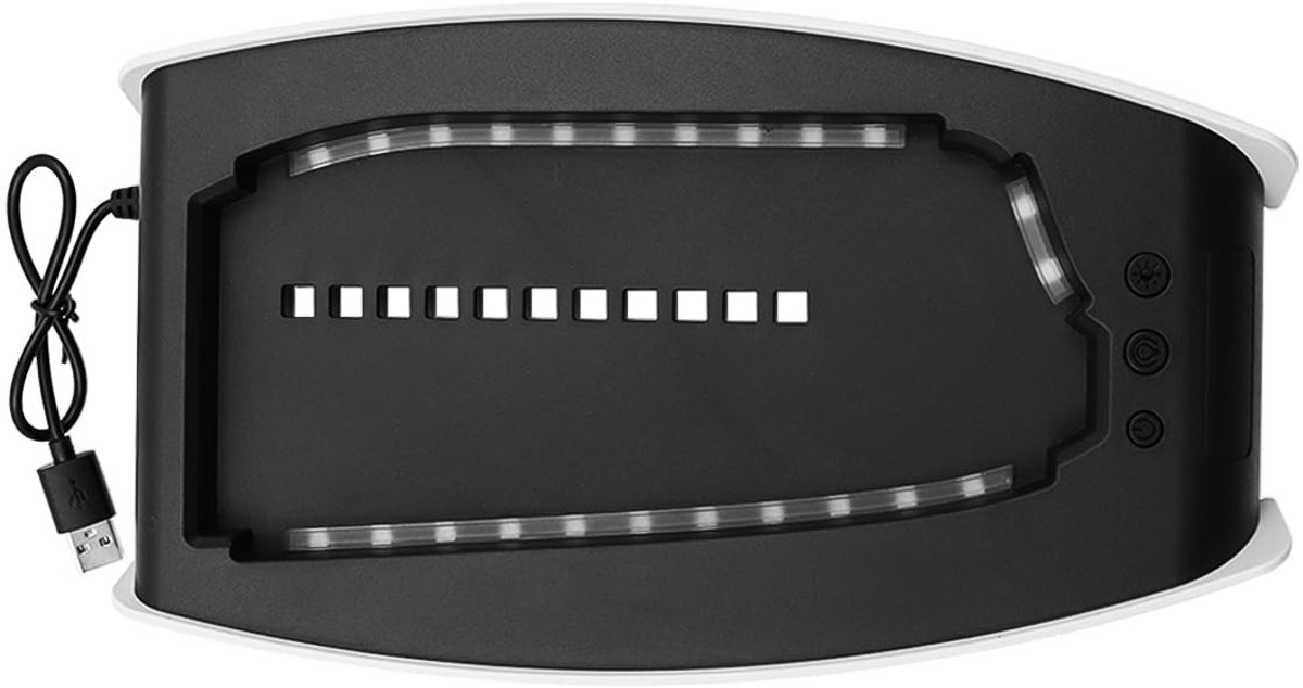 aladdien - LED Light Strip Console Stand - Gaming Accessoire - Wit - Verlicht je PS5 - 7 Kleuren - Voor PS5 Slim - LED Strip