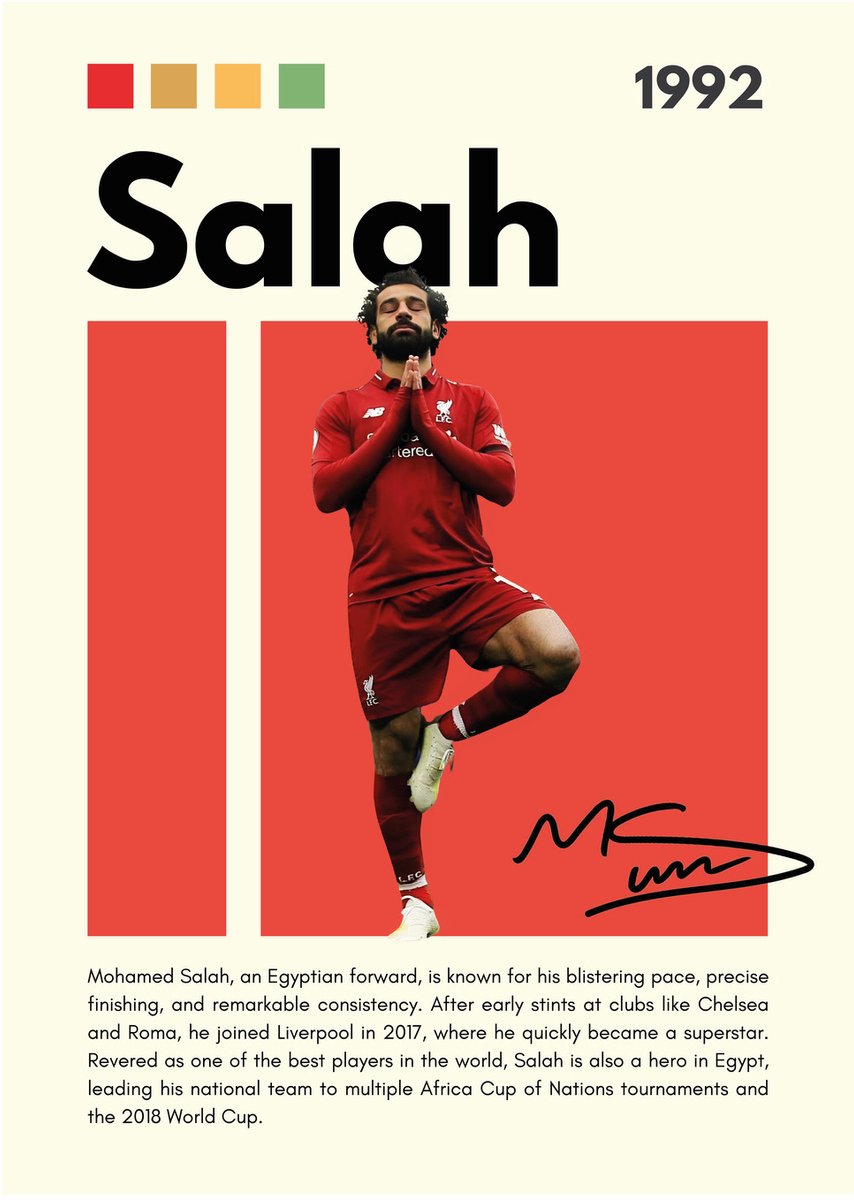 Mohamed Salah Liverpool - Dibond Wandprint - 50x70 cm - Premium Aluminium Wanddecoratie - Voetbal Kunstdruk - Galerij Kwaliteit - Salah
