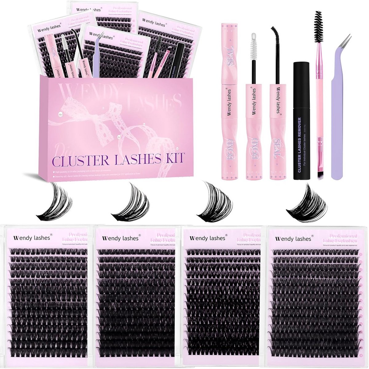 Set Wimperplukjes D-Curl Individuele Nepwimpers Set Inclusief Lijm en Verwijderaar