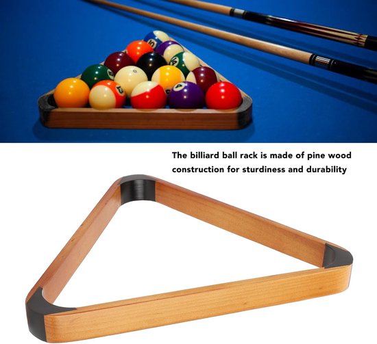 Biljart Baldriehoekrek - Pooltafel Accessoire - Bal Plaatsing - Massief Pijn Hout - 572 Mm - Zwart — afbeelding 5