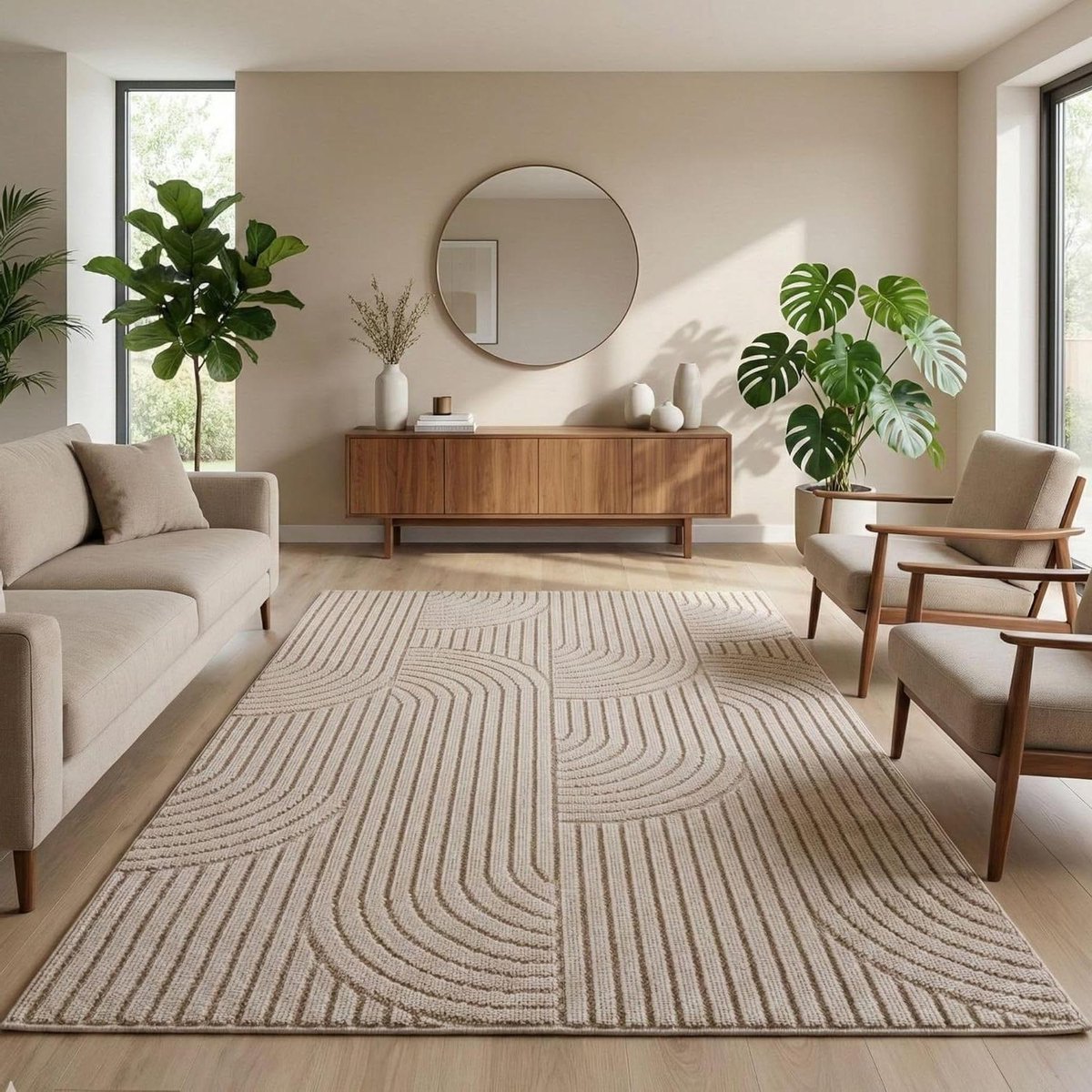Vloerkleed Boucle - Boho Design - Woonkamer Decoratie - Geschikt voor vloerverwarming - 16