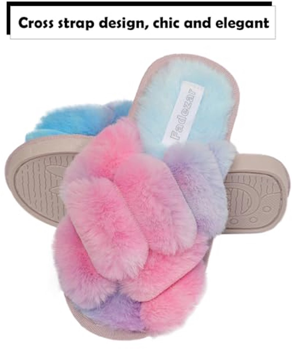 Warme Pluche Pantoffels voor Dames met Open Teen - Comfortabele Instap Slippers voor de Winter — cadeau in Mode & Accessoires - foto 7