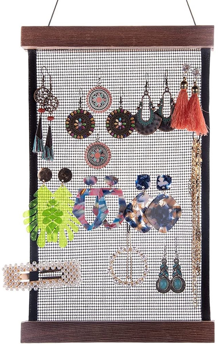 ONF3 - Oorbellenhouder - Organisator voor Sieraden - Wandmontage - 24 x 12 inch - Efficiënt en Ruimtebesparend - Geschikt voor Sieraden - Wit