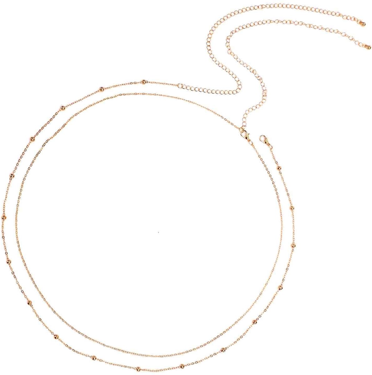ONF3 - Dames Buikketting - Verstelbare Tailleketting - Gouden Lichaamsketting - Gouden Kleur - Sexy Buikkettingen - Perfect voor Strand - 2 stuks