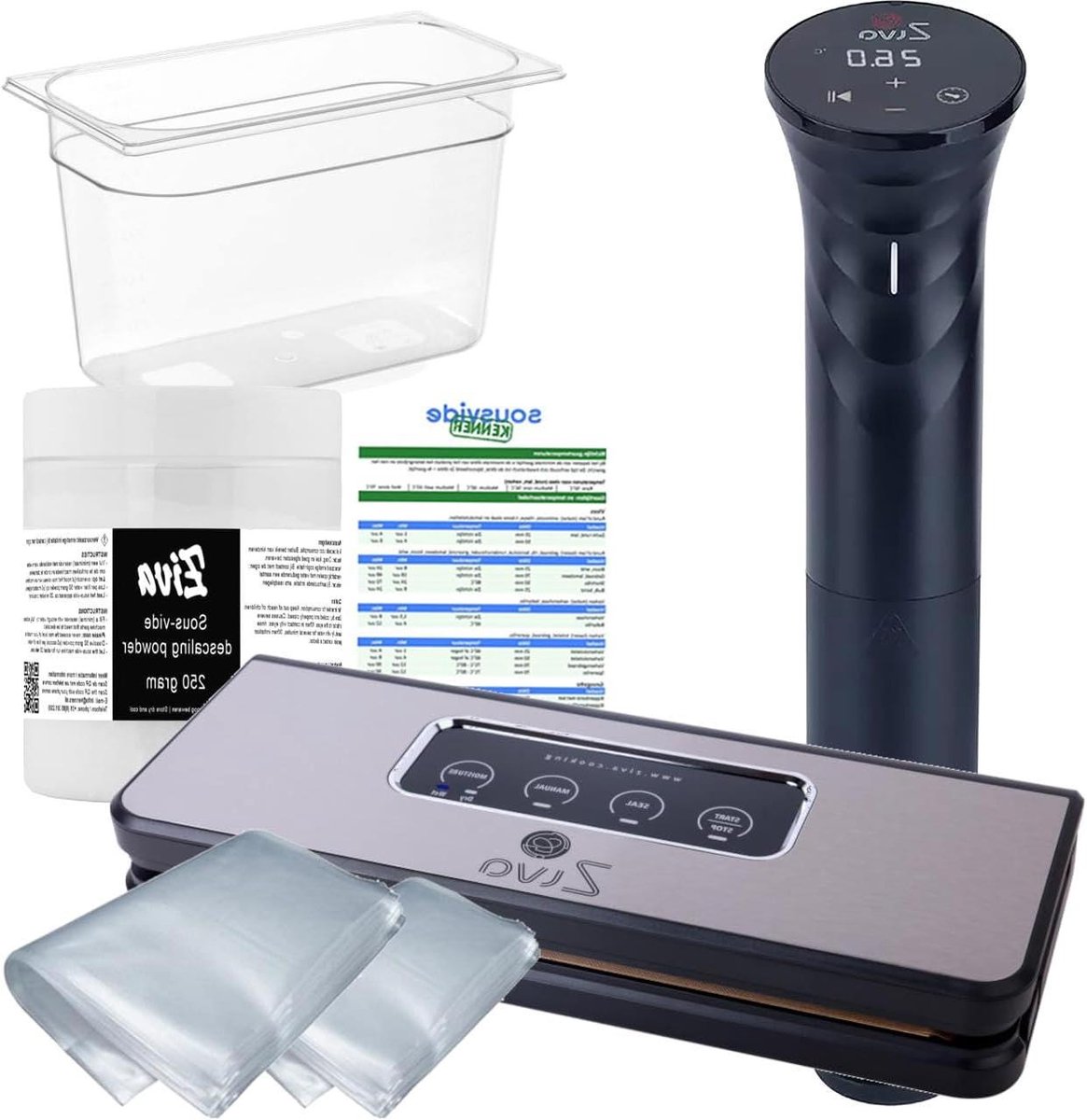 Sous Vide Pakket Kook Set Precisie Koken Compleet Inclusief Apparaten 7 Liter Zwart