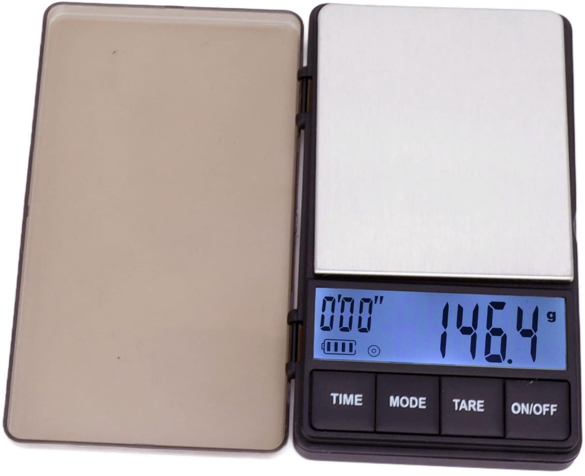 aladdien - Espressoweegschaal - Koffieweegschaal - Met timer en tarrafunctie - Dun en slank ontwerp - 1000 Gram capaciteit - Geschikt voor koffiezet...
