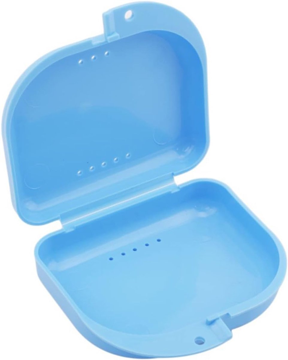 Draagbare retainer doos voor beugels en gebitsbeschermers - Ideaal voor sport, tandenbleken en orthodontische trays (Blauw)