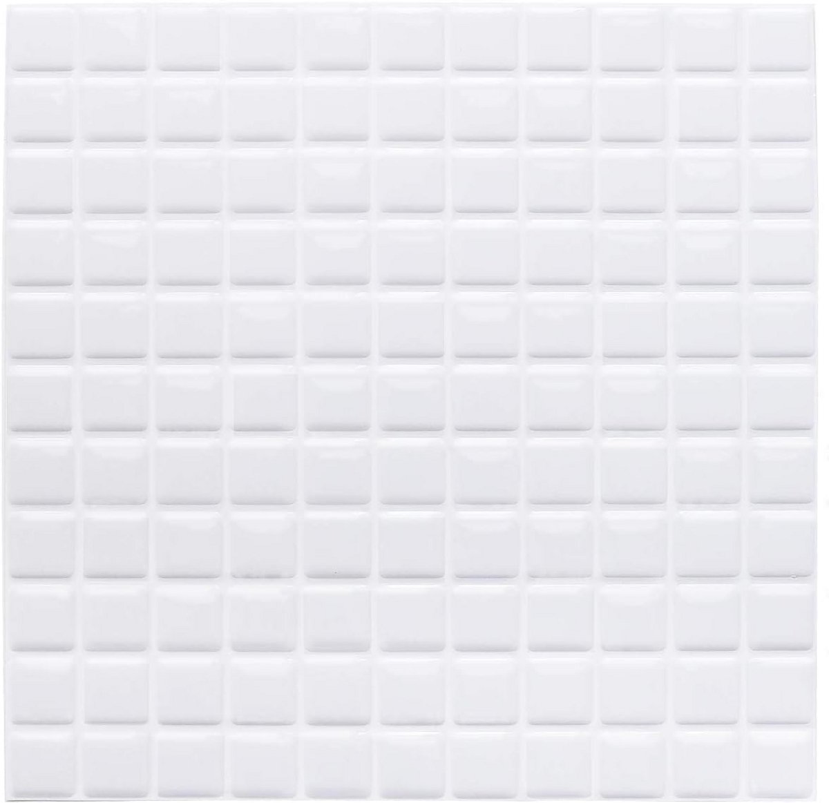 Yoillione 3D mozaïek tegelstickers, witte tegel backsplash keuken muurstickers, 4 vellen