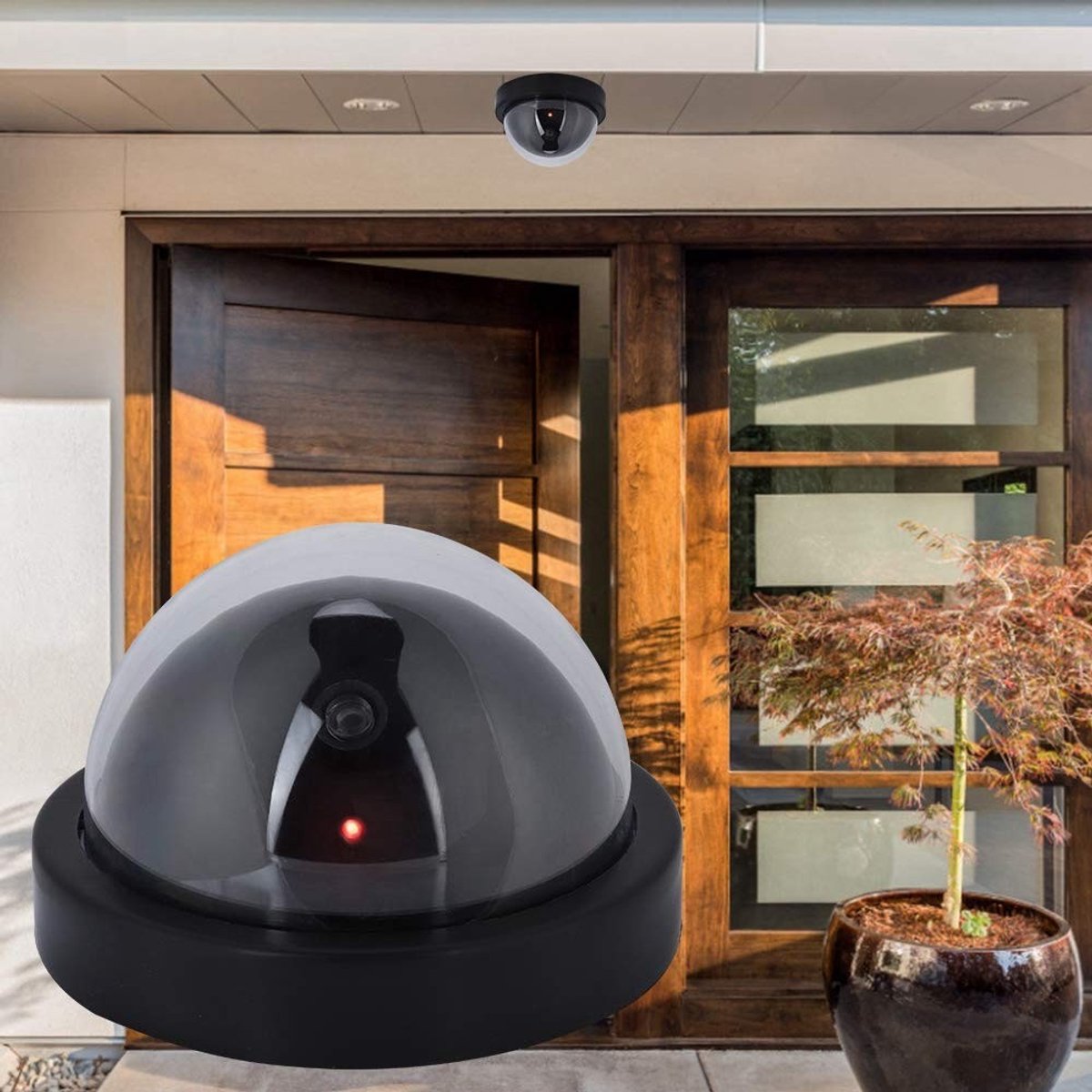 ONF3 - Dummy CCTV Dome Camera - Beveiligingscamera met LED Licht - Binnen en Buiten gebruik - Effectieve beveiliging - Valse camera - Realistisc...
