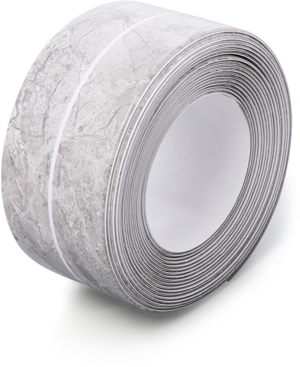 aladdien - Afdichtingsband - Waterdicht - 1,5 inch x 10,5 voet - PVC-afdichtingstape - Voor keuken en badkamer - Grijs marmer