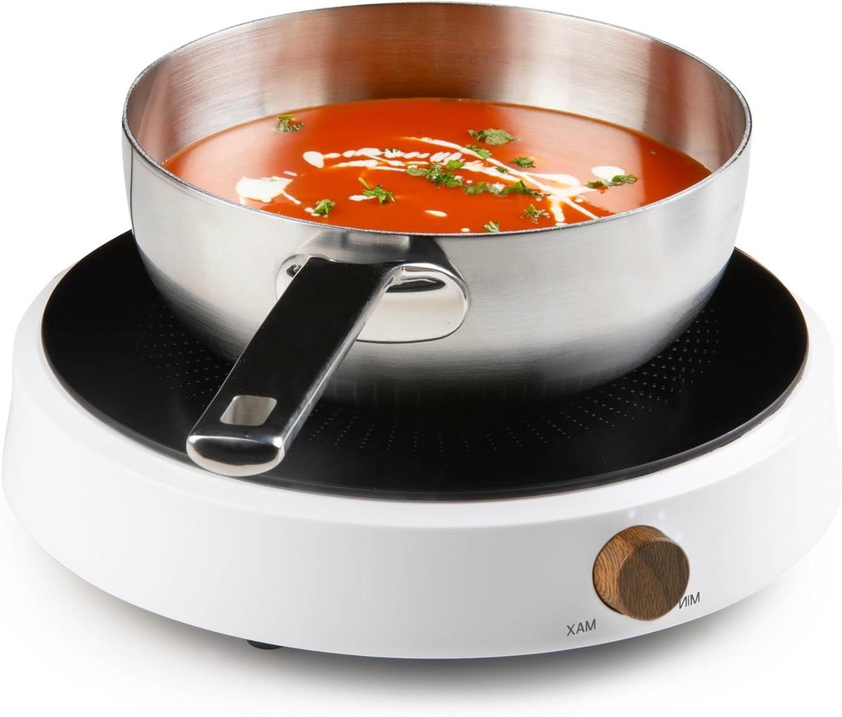 Inductie kookplaat - Draagbare kookplaat - Snel koken - 9 temperatuurstanden - Ø 26 cm - Wit