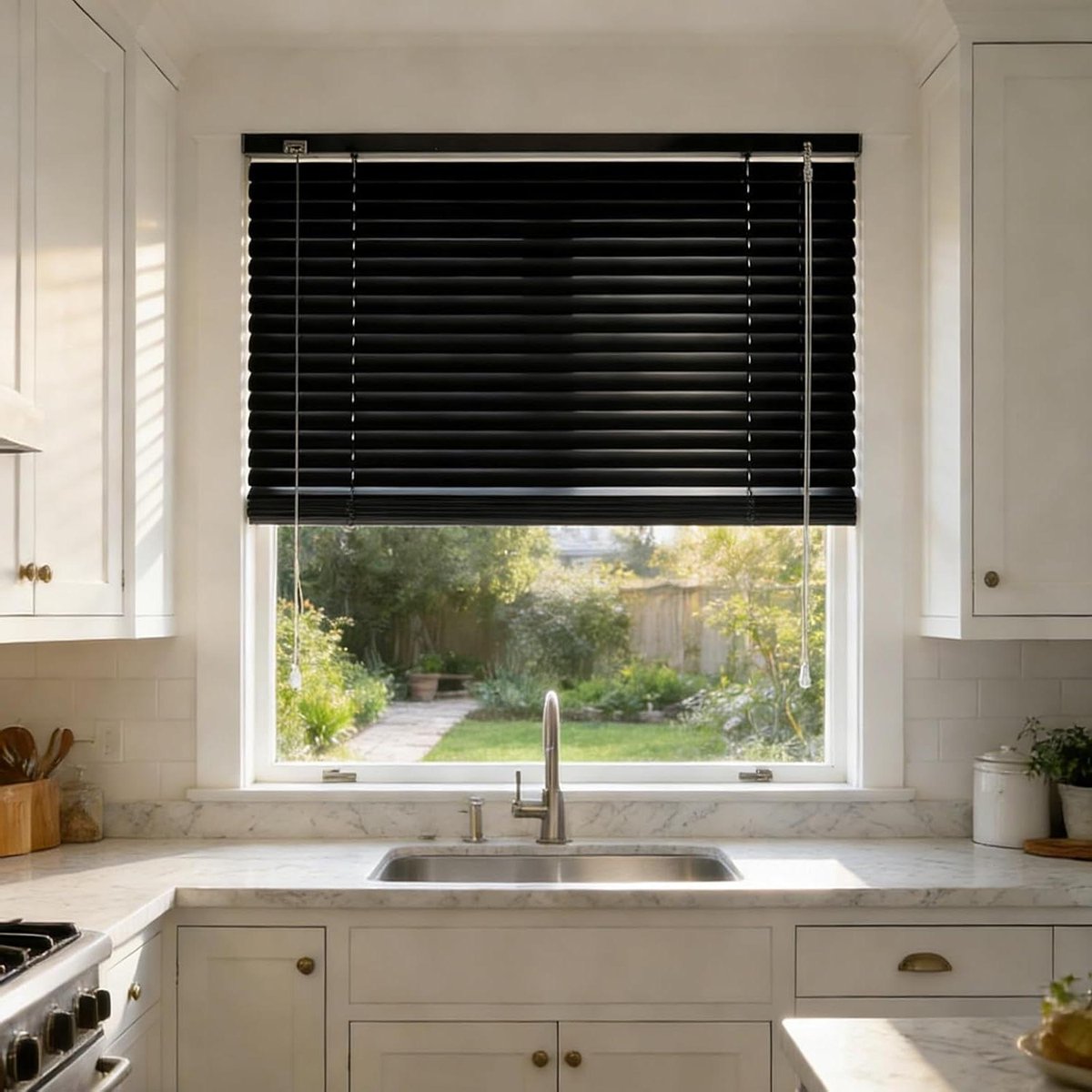 Aluminium Jaloezieën - Horizontale Raambekleding - Privacy en Lichtregeling - Draadloze Bediening - 25 cm Lamellen - Zwart