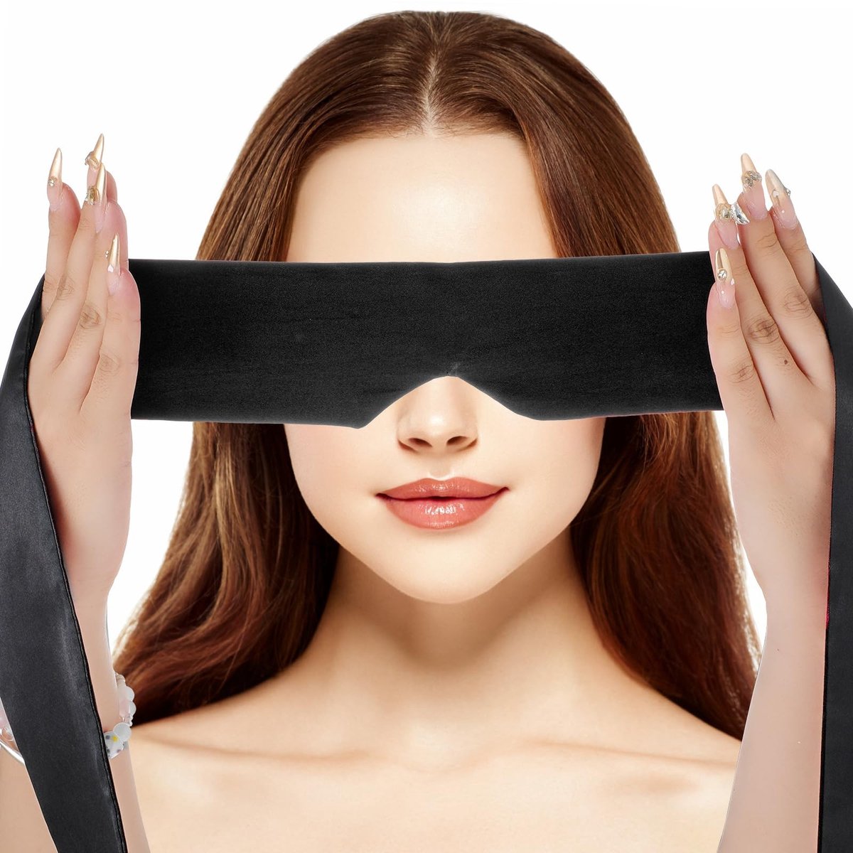 aladdien - Satijnen Oogmasker - Slaapmasker - Comfortabel en Verstelbaar - Zwart - Verduistering - Ideaal voor Reizen en Meditatie - 148 cm