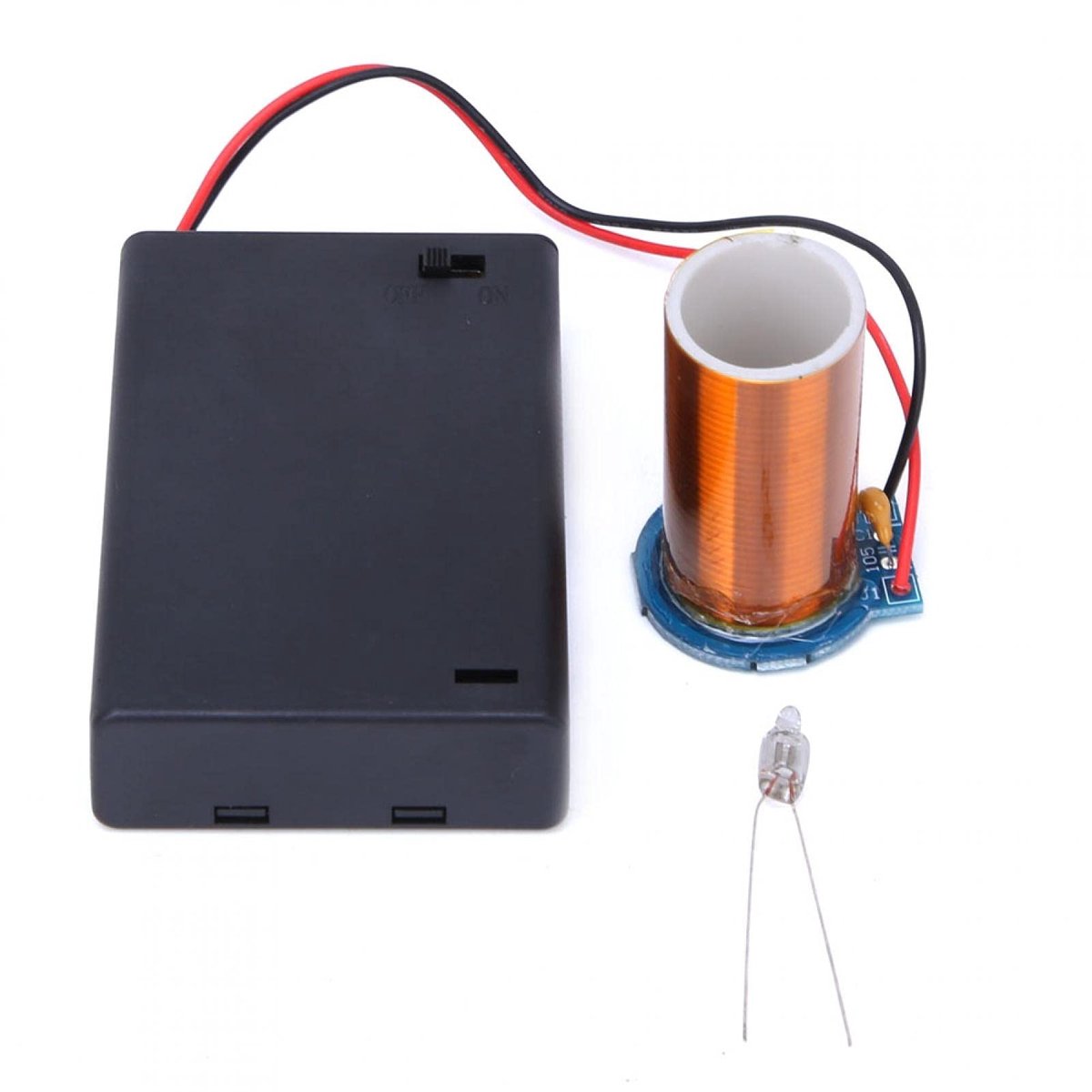 aladdien - Elektronische Tesla Coil - Mini Tesla Coil Kit - Veilig en gebruiksvriendelijk - Batterij-aangedreven - DIY Kit voor studenten - Perfect ..