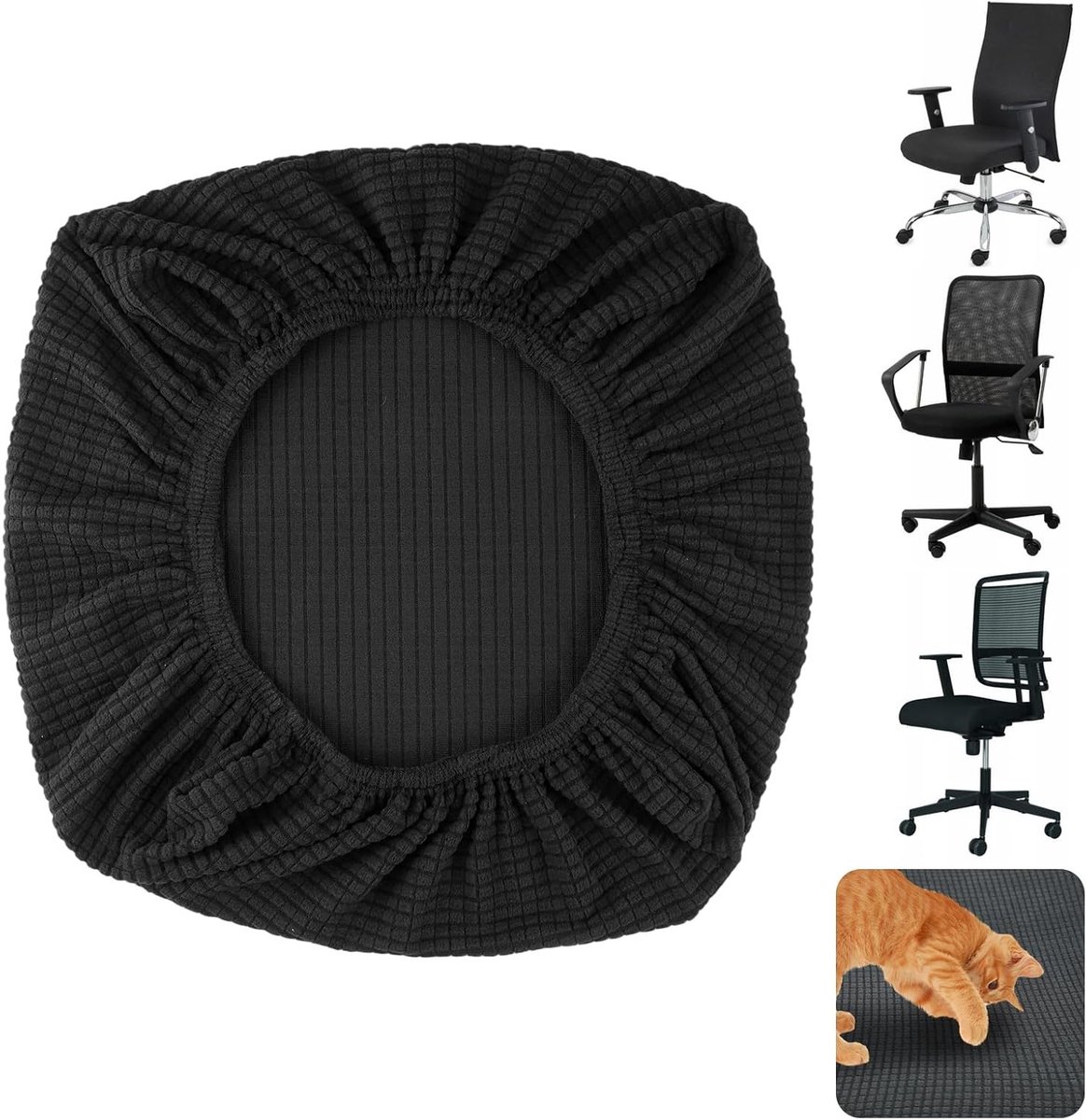 Stretchbare Zwarte Hoes voor Kantoor- en Gamingstoelen