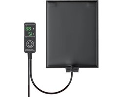 Warmtemat Reptielen - Terrarium Verwarming - Klimaatbeheersing Terrarium - Instelbare Thermostaat - 20x45 cm - Zwart