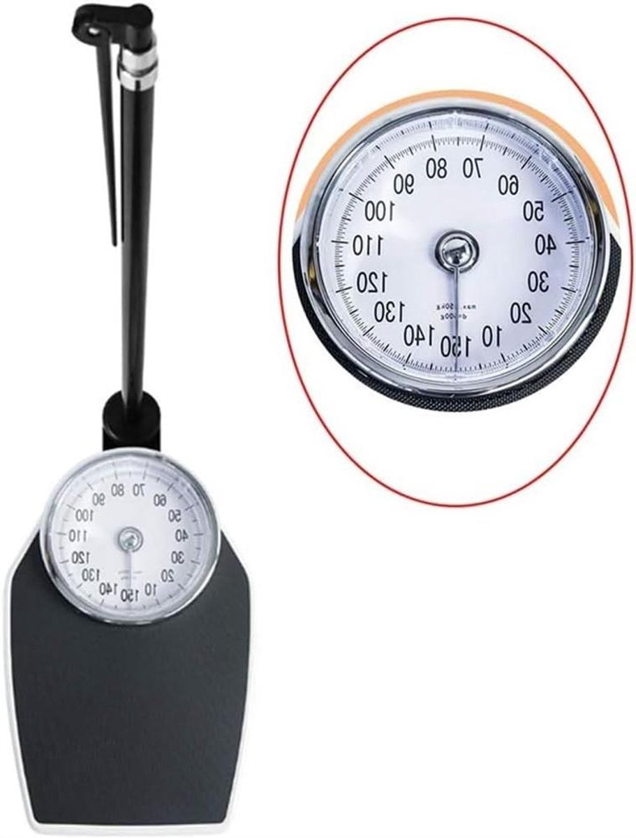 Artsenweegschaal met hoogtemeter - Mechanische weegschaal - Gezondheid bijhouden - Analoge grote wijzerplaat - 150 kg 190 cm - Zwart