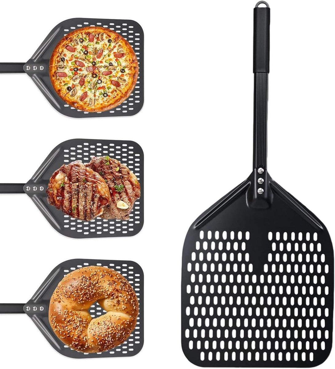 Pizzaspatel - Bakspatel Schep - Pizza Bakken - Afneembare Handgreep - 30 cm Lengte - Zilver