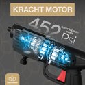 Illustratie van de krachtige 452 Psi motor met super koperen spoelen in de hogedrukreiniger.