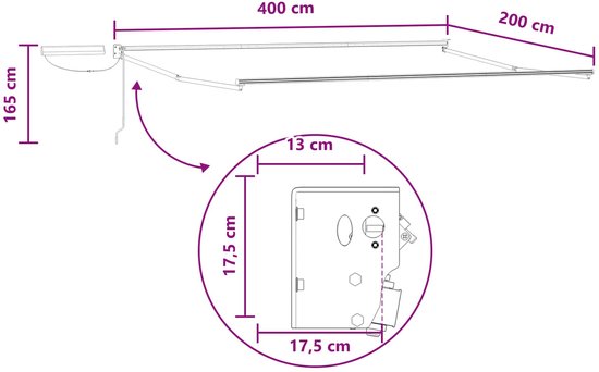 vidaXL - Électrique - Extensible - Store banne - Taupe