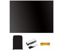 VHV Verduisterende Gordijnen Zonder Boren - 145x350cm - Blackout Gordijn voor Babykamer & Slaapkamer - Thermisch Isolerend - Polyester - Zwa