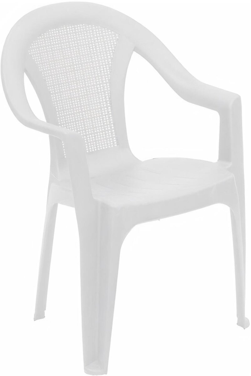 Gerimport tuinstoel Texel - wit - kunststof - 54 x 56 x 81 cm - bijzet stoelen