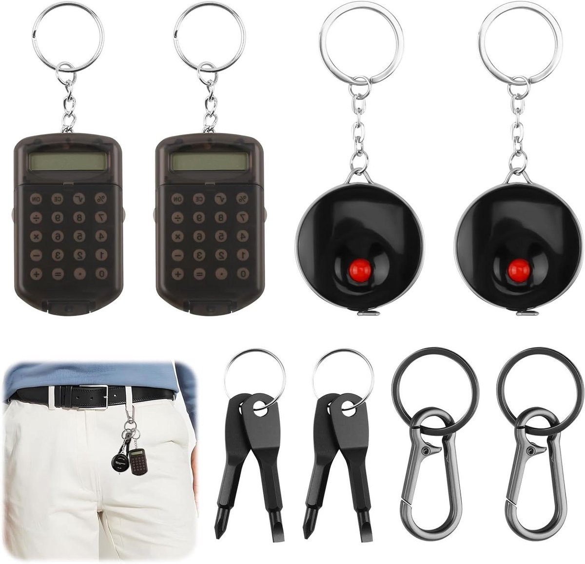 Mini Gereedschapsset - Sleutelhanger Toolkit - Dagelijkse Taken Vereenvoudigen - 8-delige Set - 15L x 8.6B cm - Niet gespecificeerd