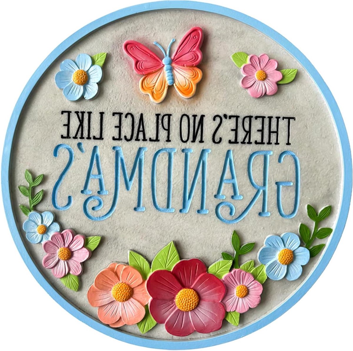 Decoratieve Tuinsteen - Siersteen Stapsteen - Tuin Decoreren - Handgeschilderd Bericht - 25 cm diameter - Multicolor