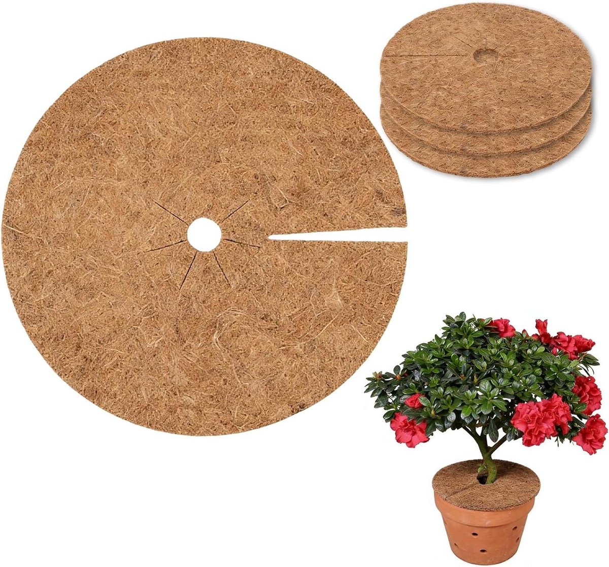 Kokosmatten voor planten - Plantenbeschermers onkruid - Wortels beschermen - Biologisch afbreekbaar materiaal - 45 cm - Bruin