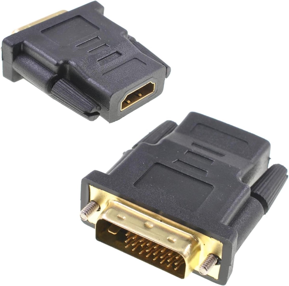 HDMI naar DVI Adapter - Video Connector - Beeldoverdracht - 2 Stuks - 24+1 Pin - Zwart