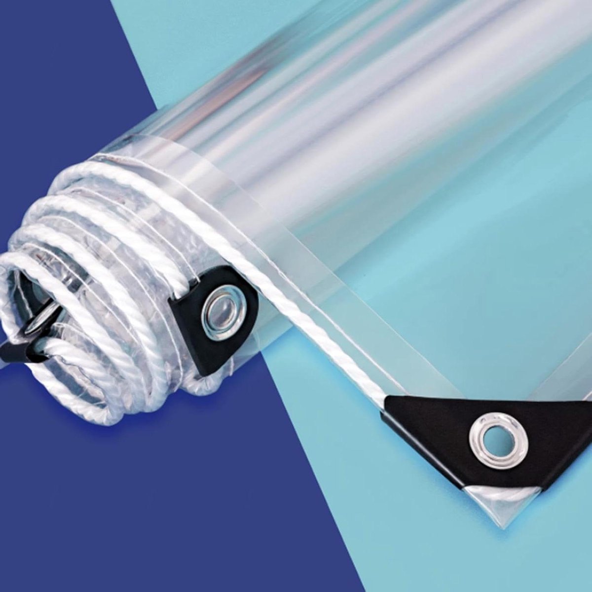 Zeildoek met ogen - Transparant zeil PVC - Tuin afdekken - Hoge transparantie - 1x2.5m - Transparant