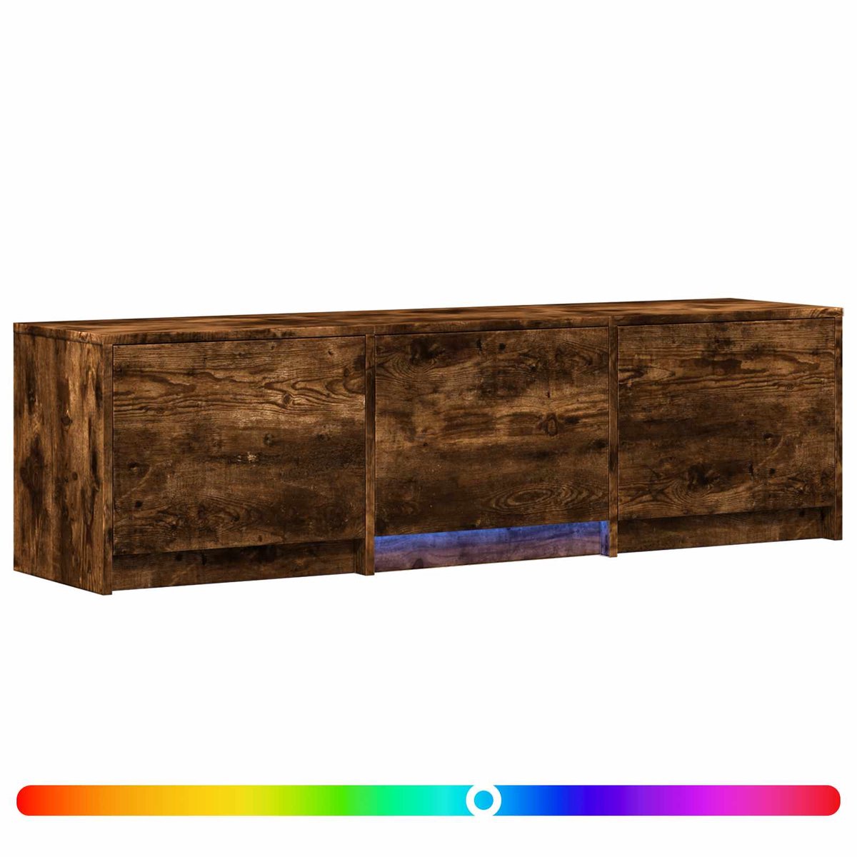 vidaXL - TV-kast - met - LED - 140 - x - 34 - x - 40 - cm - Gerookte - Eik