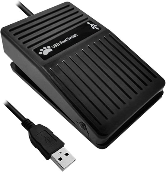 USB Voetpedaal - Toetsenbord Simulator - Computer Bediening - Aanpasbare Snelkoppelingen - 2m Kabel - Zwart van Merkloos — afbeelding 3