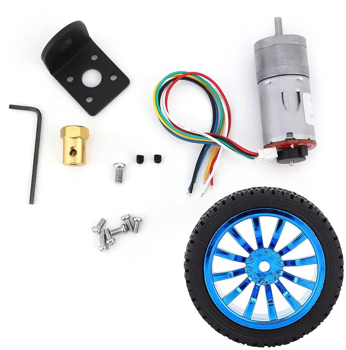 Encoder reductiemotor - Micro snelheidsmotor - Slimme auto robot - Volledig metalen tandwiel - 12 Volt 1000 RPM - Zilver