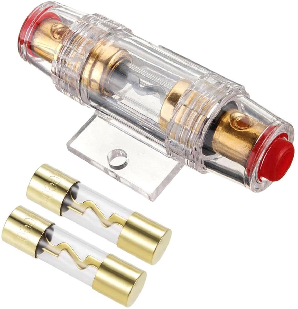 AGU Zekeringhouder - Auto Zekering - Audio Bescherming - Waterdichte Schaal - 60A - Goud