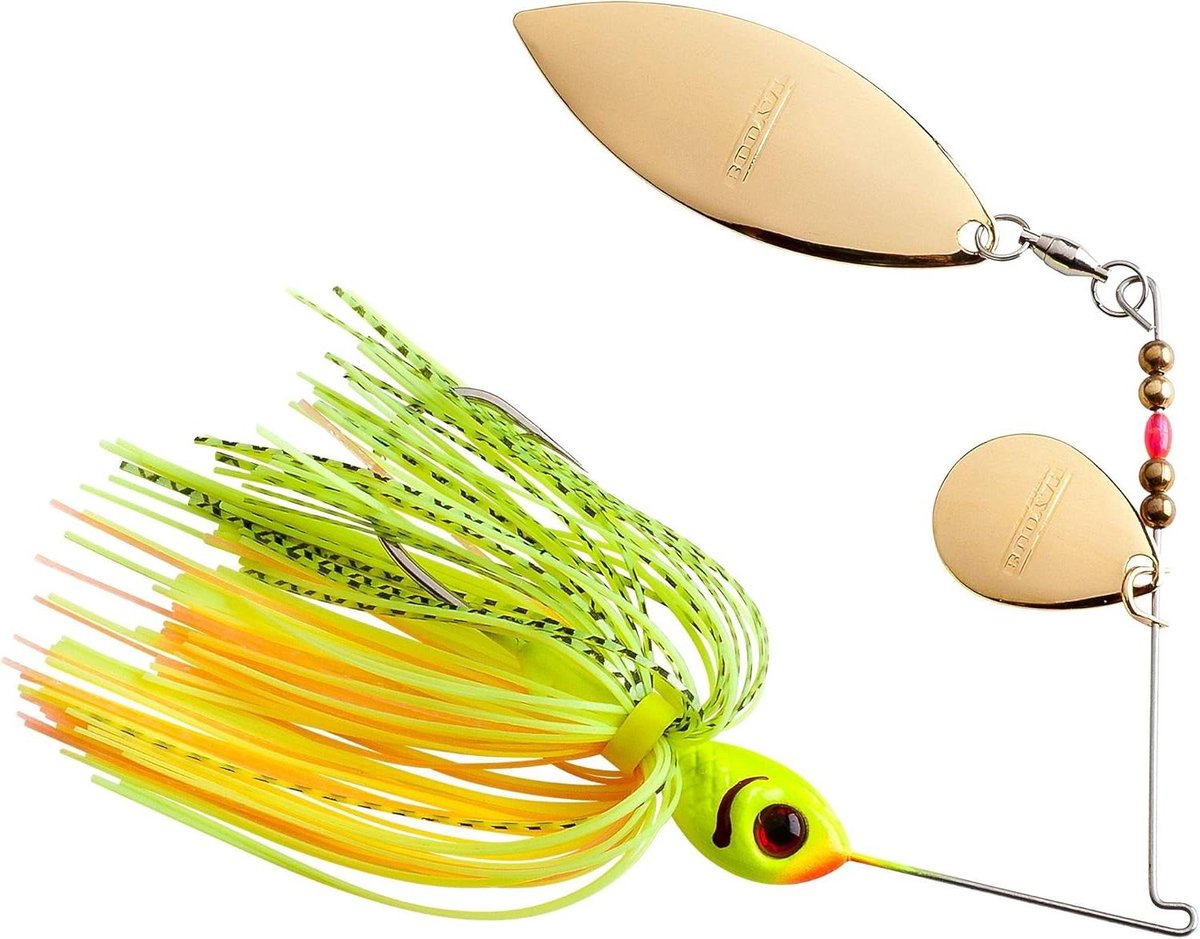 Spinnerbait met Dubbel Palet - Bait Lure - Vissen op Baars - Flexdraadlegering Frames - 10G - Chartreuse Perch
