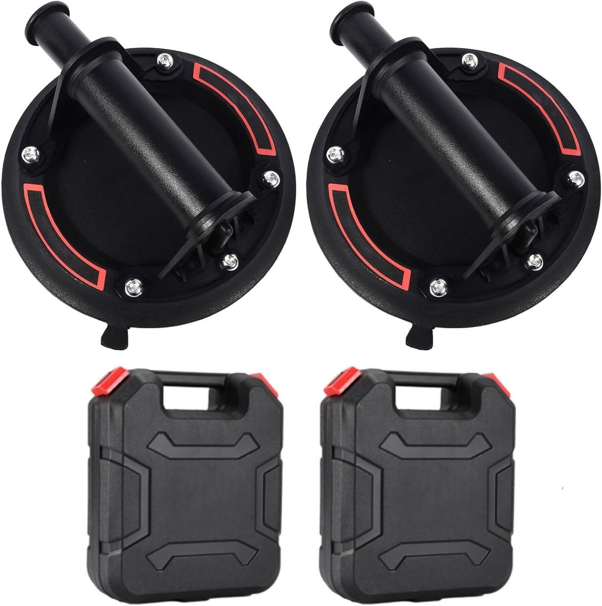 Glazen Zuignappen - Vacuümheffers Glaslifters - Zware Objecten Verplaatsen - Hoge Zuigkracht 180kg - 8 Inch Diameter - Zwart