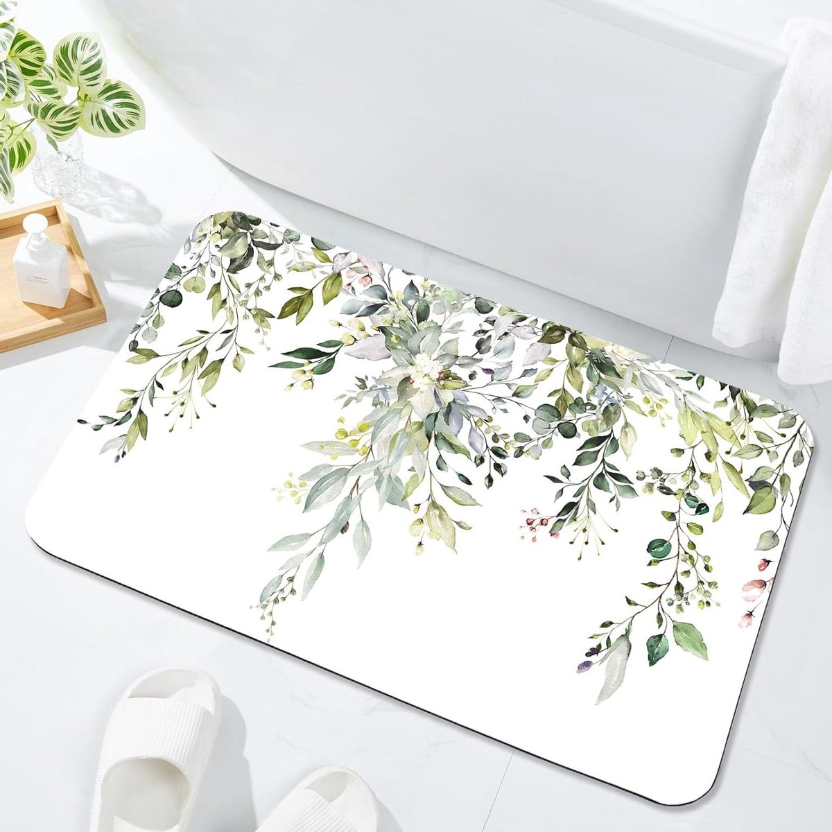 Badmat Set - Douchematten - Badkamer Drogen - Super Absorberend Sneldrogend - 2 stuks 43x61cm - Groen