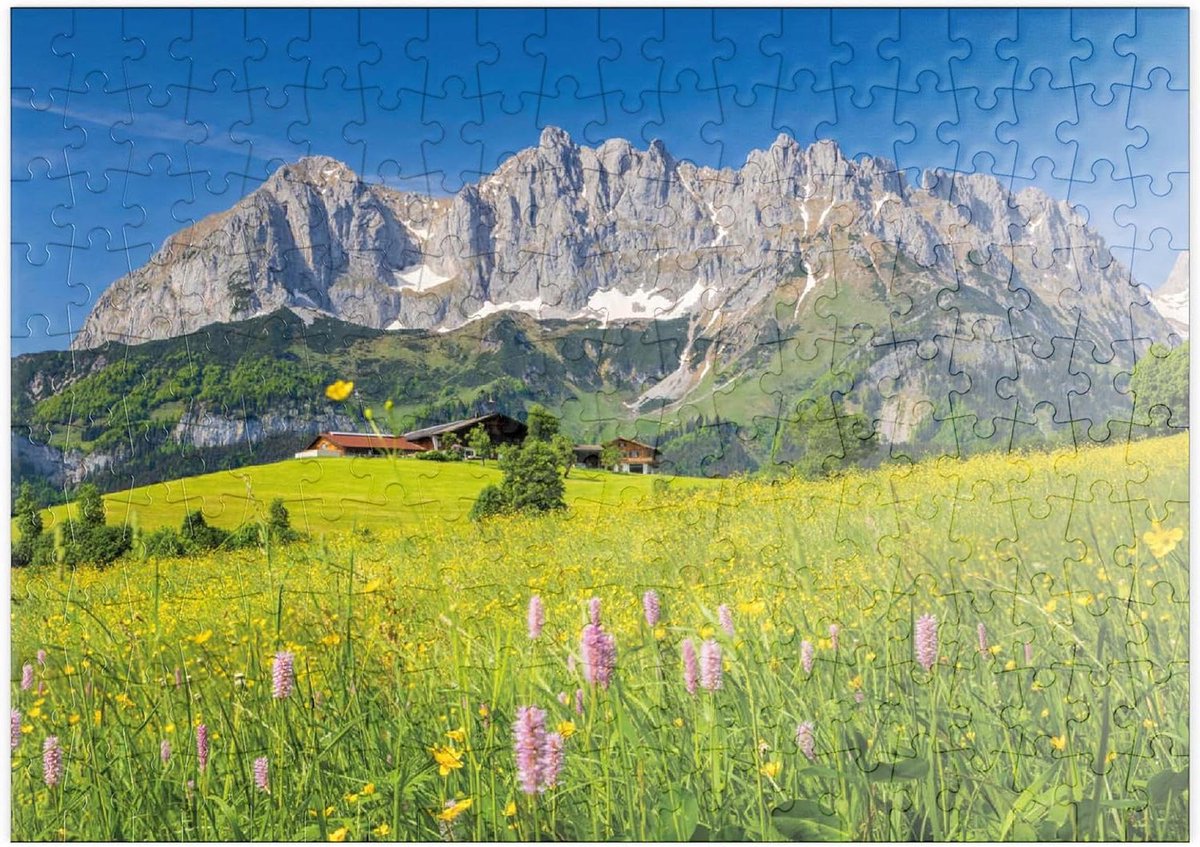 Legpuzzel Boerderij - Puzzel Oostenrijk - Ontspannen Tijdverdrijf - Hoge Resolutie Print - 200 Stukjes - Multicolor