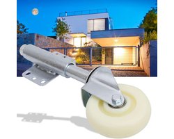 Schuifpoort Wiel - Veerbelast Zwenkwiel - Poorten Openen Sluiten - Automatische Hoogteaanpassing - 100 mm - Zilver