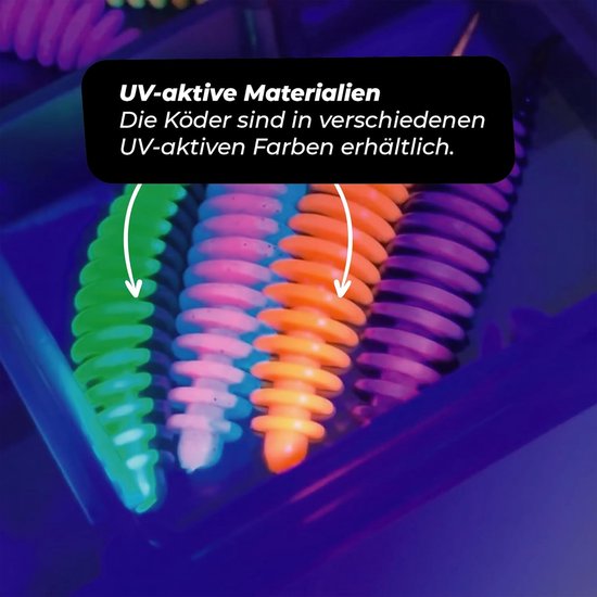 Trout Master Worm - Rubber Vis - Forel Vissen - UV Actief Met Knoflook - 65mm 8 Stuks - Muddy van Trout Master — afbeelding 2