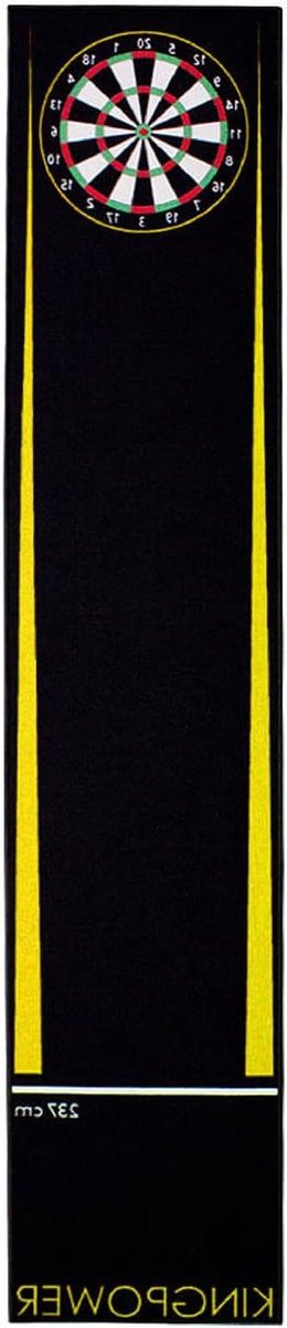 Dartmat - Darttapijt Toernooimat - Vloer Beschermen - Met Werplijn - 290 x 60 cm - Geel
