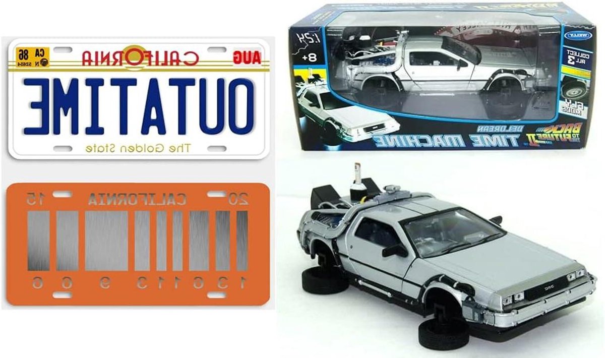 Delorean Auto - Film Replica - Verzamelen - Schaal 1:24 - 10-15 cm - Zilver