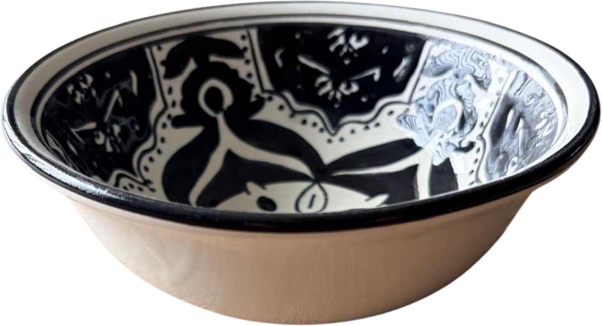 Saladier Ø 15,5 cm Black Fond - Handgemaakt | Dishes & Deco