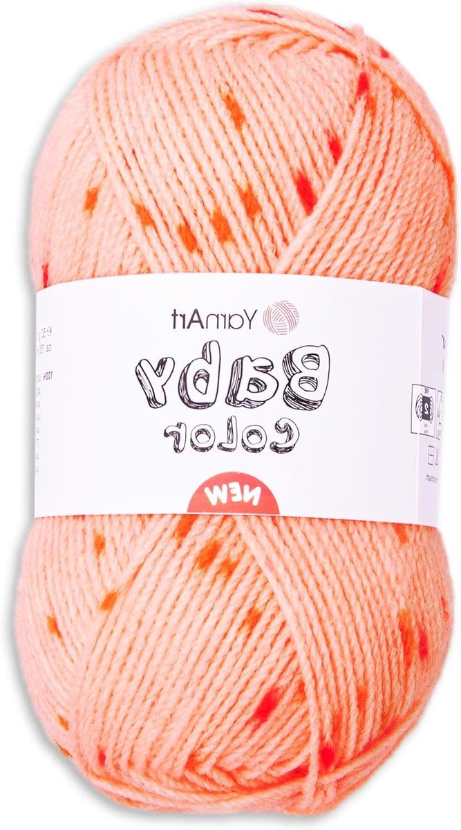 Babywol Garen - Zacht Breiwol - Babykleding Maken - Super Zacht Garen - 50 Gram 150 Meter - Gekleurde Stippen