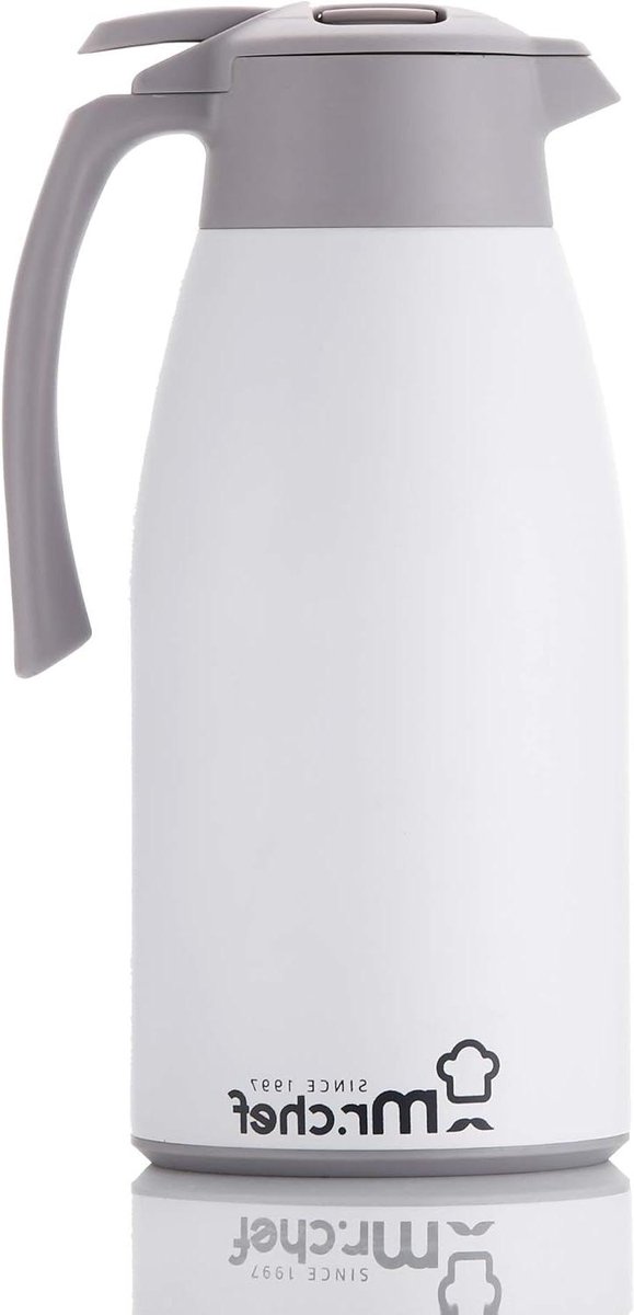 Thermoskaraffen Geïsoleerd - Drank Dispenser - Dranken Warm Houden - Dubbele Vacuüm Isolatie - 2 Liter Capaciteit - Wit
